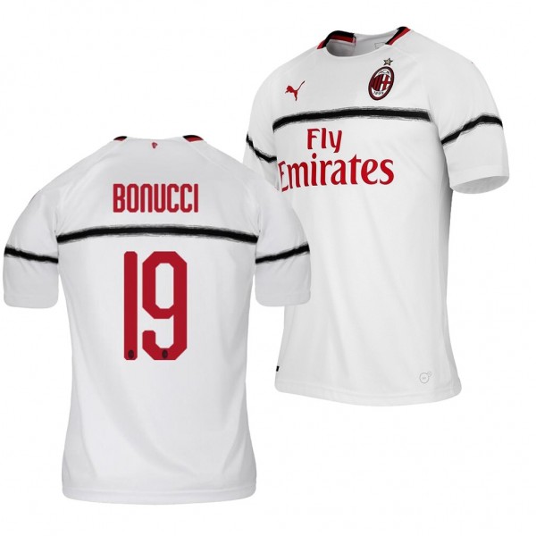 Men's AC Milan Leonardo Bonucci Away White Jersey