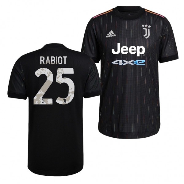 Men's Adrien Rabiot Jersey Juventus Away Black 2021-22 Authentic