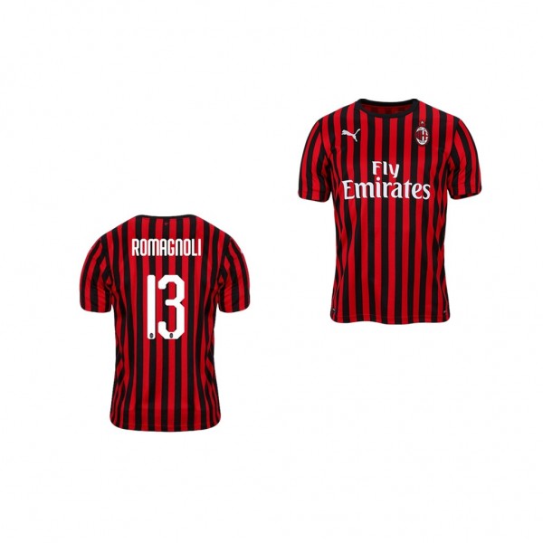 Men's 19-20 AC Milan Alessio Romagnoli Home Official Jersey For Cheap