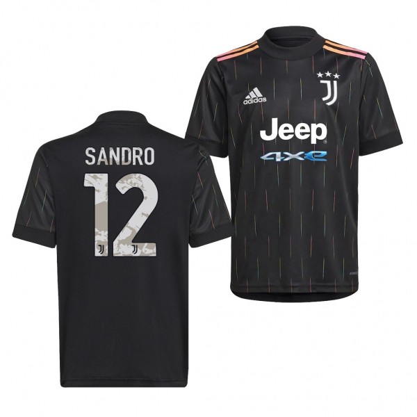 Men's Alex Sandro Juventus 2021-22 Away Jersey Black Replica