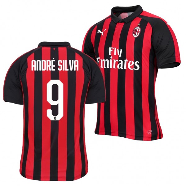 Men's AC Milan Home Andre Silva Jersey Red Black