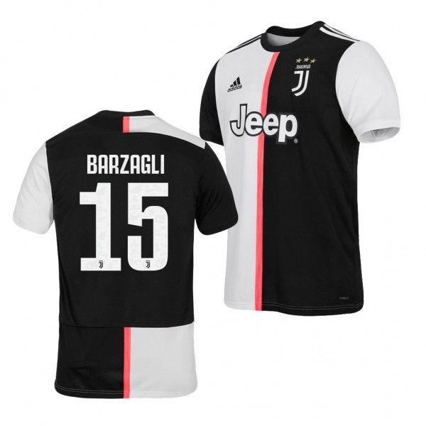 Men's Juventus Andrea Barzagli 19-20 Home White Black Jersey Business