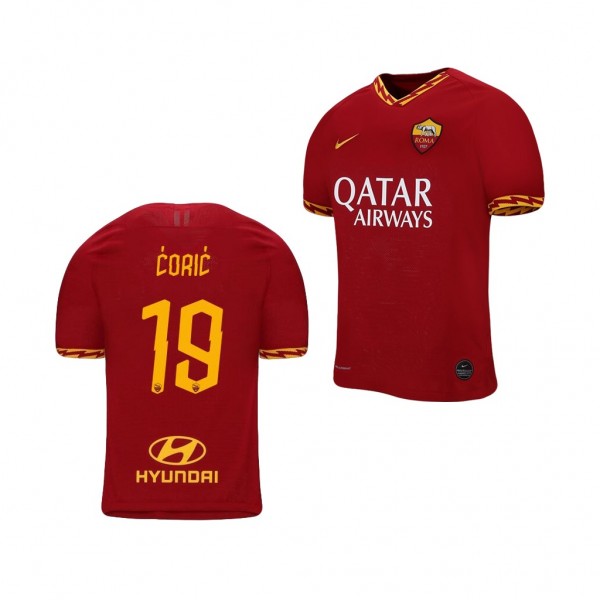 Men's AS Roma Ante Coric 19-20 Red Home Jersey