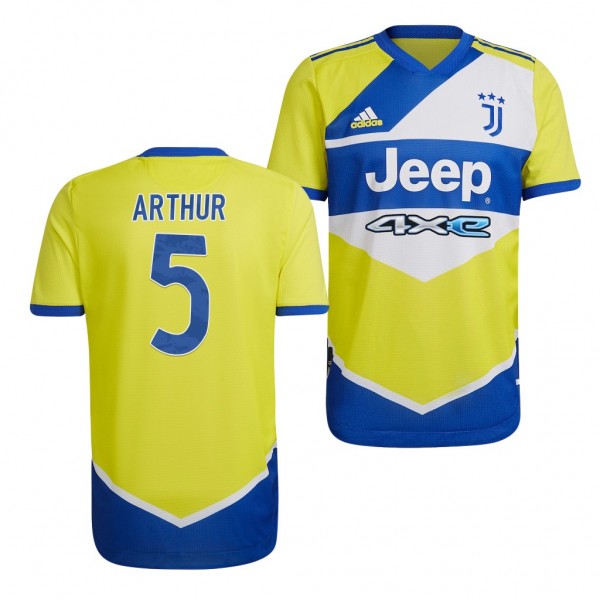 Men's Arthur Juventus 2021-22 Third Jersey Yellow Replica