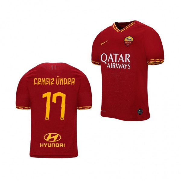 Men's AS Roma Cengiz Under 19-20 Red Home Jersey For Cheap