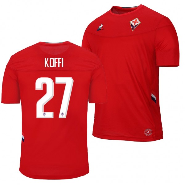 Men's Fiorentina Christian Koffi Away Jersey 19-20 Red