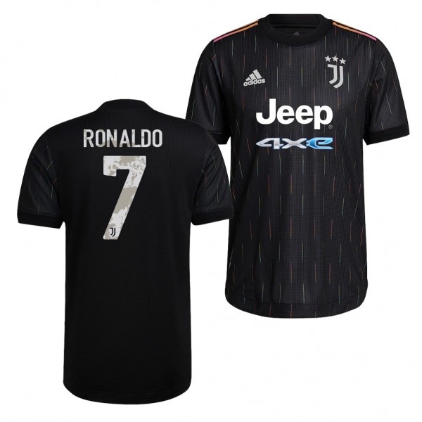 Men's Cristiano Ronaldo Jersey Juventus Away Black 2021-22 Authentic