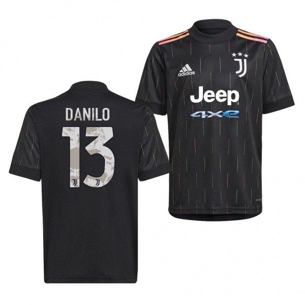 Men's Danilo Juventus 2021-22 Away Jersey Black Replica