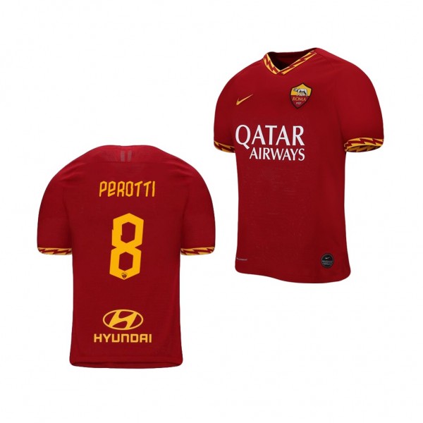 Men's AS Roma Diego Perotti 19-20 Red Home Jersey