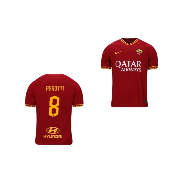 Men's AS Roma Diego Perotti 19-20 Red Home Jersey For Cheap