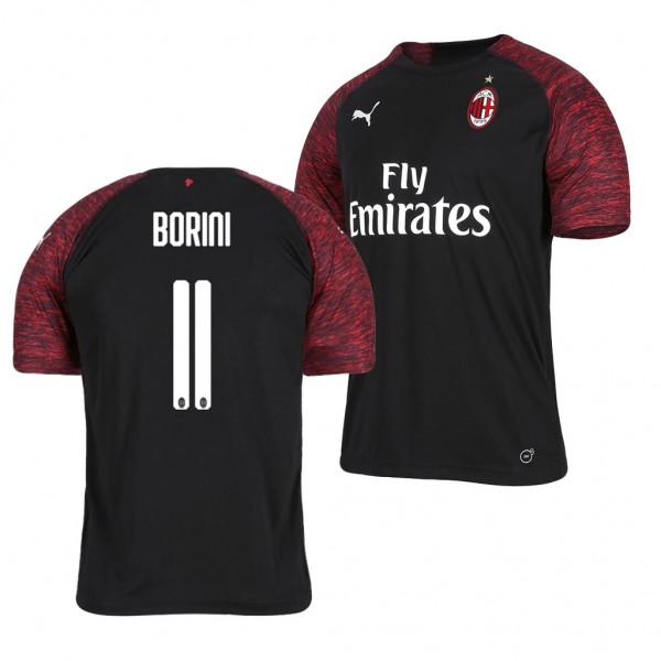 Men's Third AC Milan Fabio Borini Black Jersey