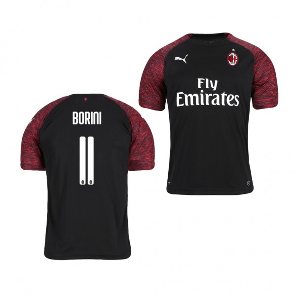 Men's Third AC Milan Fabio Borini Jersey Black