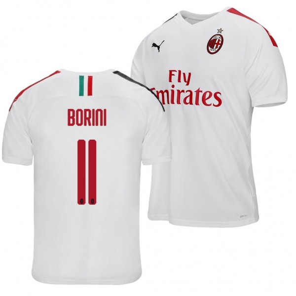 Men's AC Milan Fabio Borini Away Jersey 19-20 White