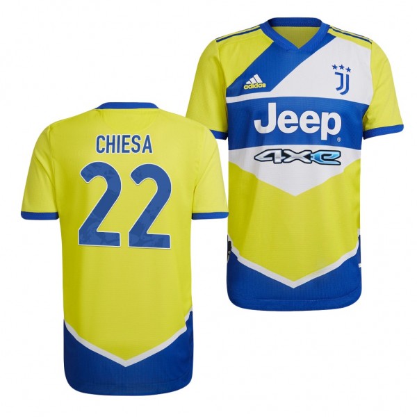 Men's Federico Chiesa Juventus 2021-22 Third Jersey Yellow Replica
