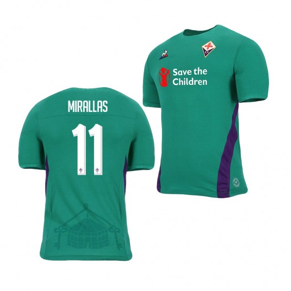 Men's Fiorentina Kevin Mirallas Away Green Jersey
