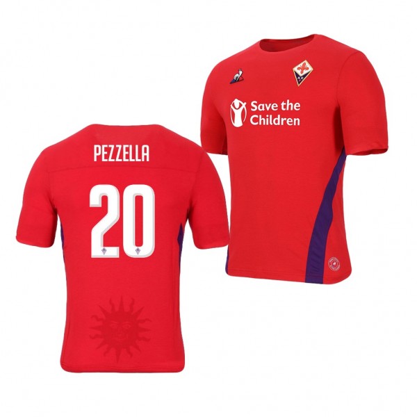Men's Fiorentina German Pezzella Away Red Jersey