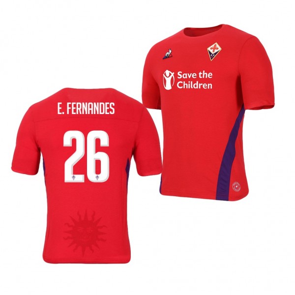 Men's Fiorentina Edimilson Fernandes Away Red Jersey