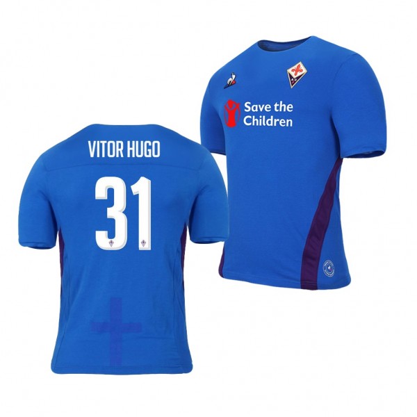 Men's Fiorentina Vitor Hugo Away Blue Jersey
