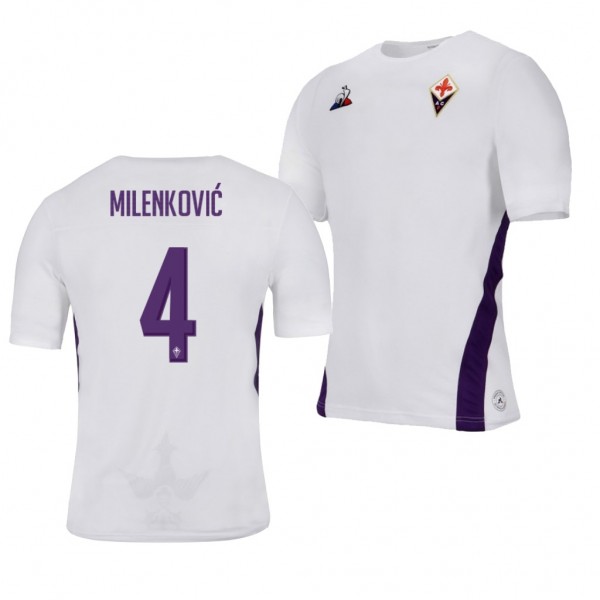 Men's Fiorentina Nikola Milenkovic Away White Jersey