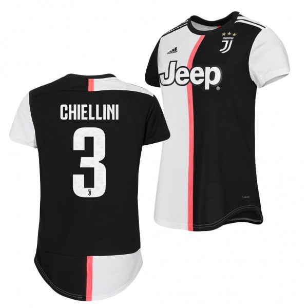 Men's Juventus Giorgio Chiellini 19-20 Home White Black Jersey
