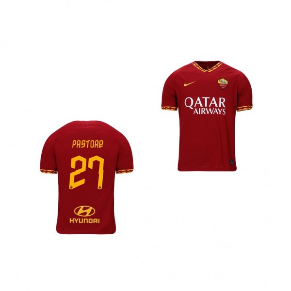 Men's AS Roma Javier Pastore 19-20 Red Home Jersey