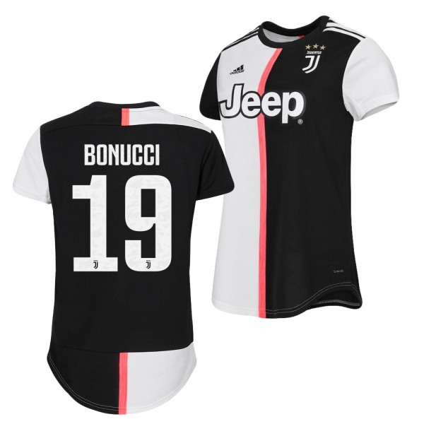 Men's Juventus Leonardo Bonucci 19-20 Home White Black Jersey Discount