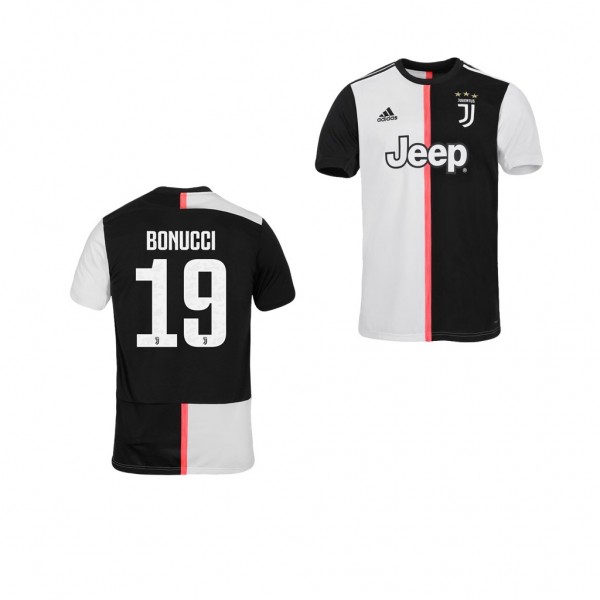 Men's Juventus Leonardo Bonucci 19-20 Home White Black Jersey Business