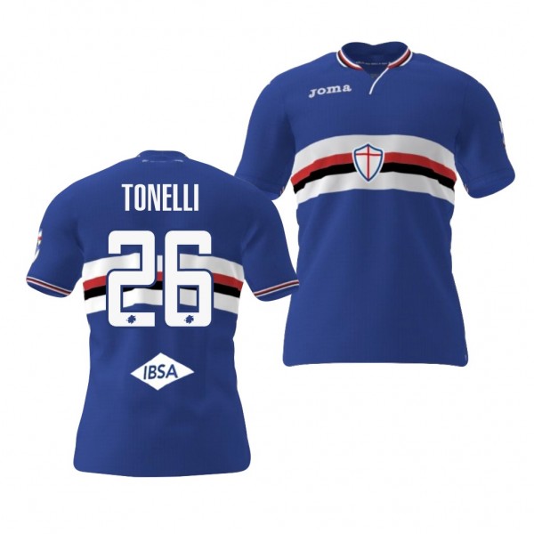 Men's Sampdoria Home Lorenzo Tonelli Jersey