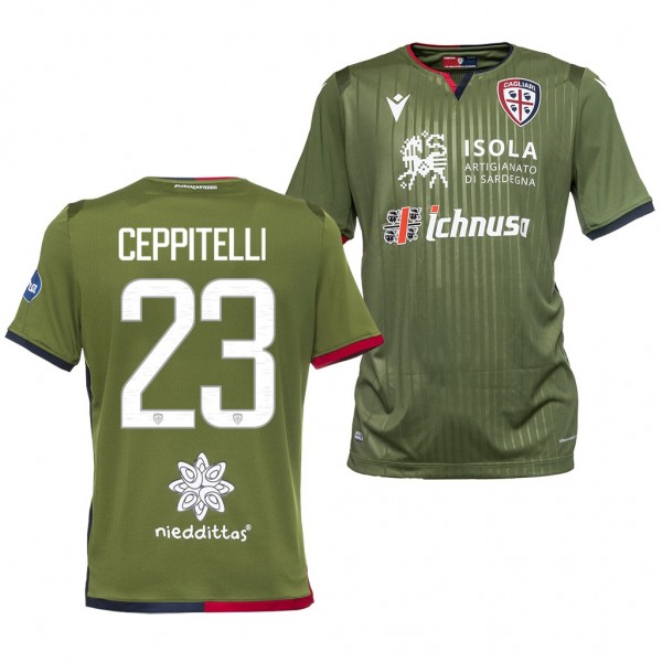 Men's Luca Ceppitelli Jersey Cagliari Calcio Third Short Sleeve