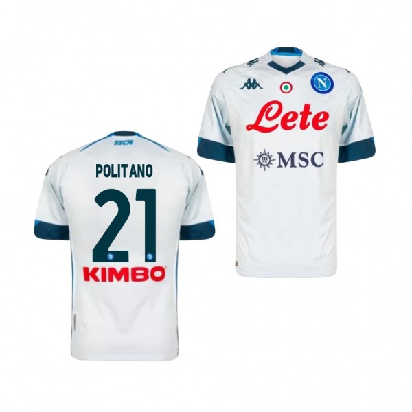 Men's Matteo Politano SSC Napoli Away Jersey White 2020-21 Replica