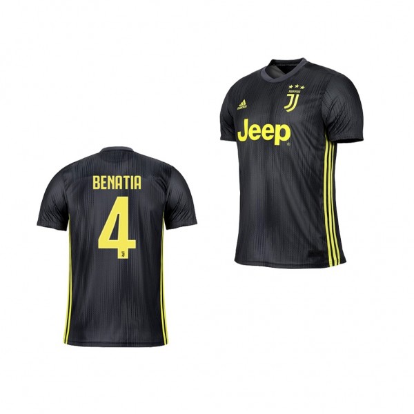 Men's Third Juventus Medhi Benatia Jersey Black