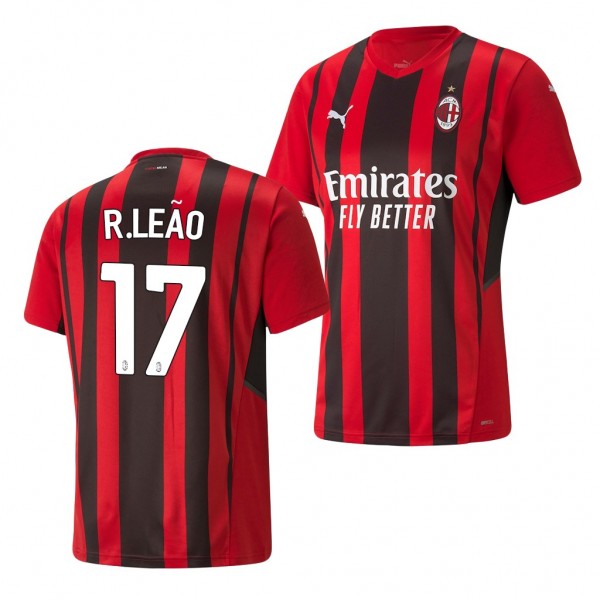 Men's Rafael Leao AC Milan Home Jersey Replica Red Black 2021-22