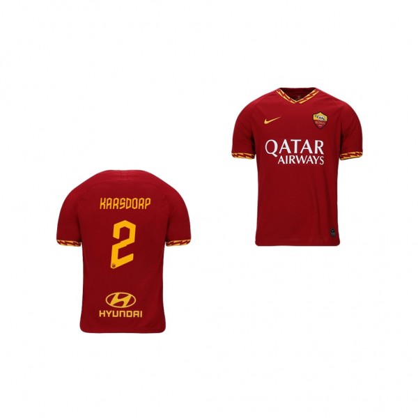 Men's AS Roma Rick Karsdorp 19-20 Red Home Jersey Discount