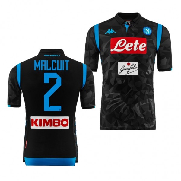 Men's Societa Sportiva Calcio Napoli Kevin Malcuit Away Black Jersey