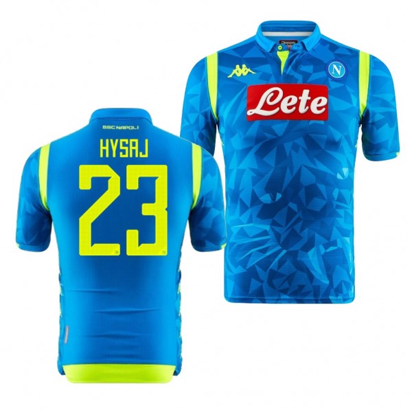 Men's Societa Sportiva Calcio Napoli Elseid Hysaj Champions League Sky Blue Jersey