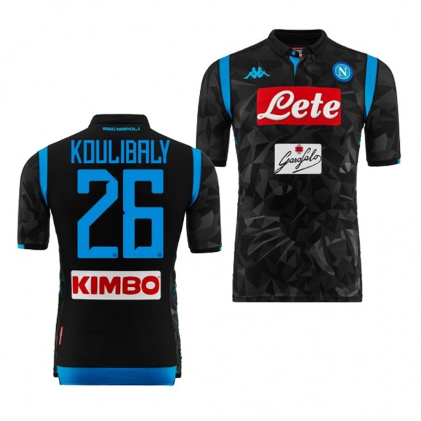 Men's Societa Sportiva Calcio Napoli Kalidou Koulibaly Away Black Jersey