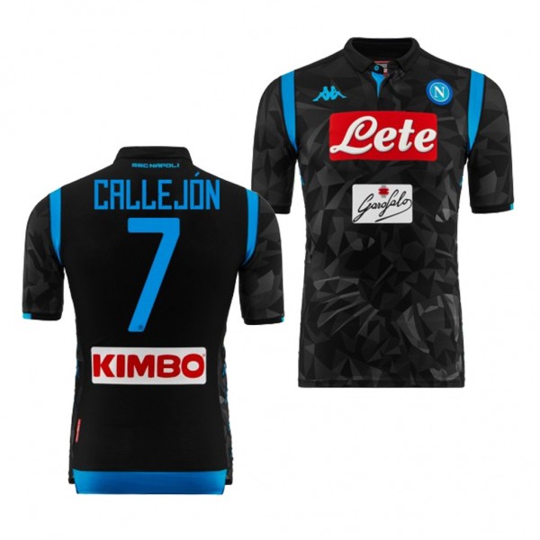 Men's Societa Sportiva Calcio Napoli Jose CalLeaon Away Black Jersey