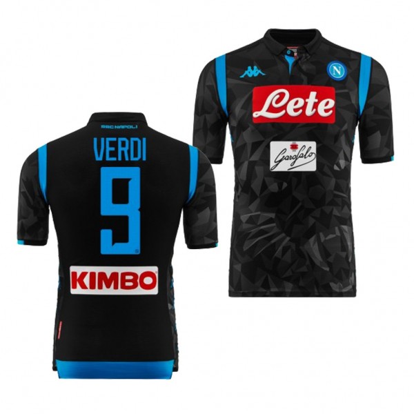 Men's Societa Sportiva Calcio Napoli Simone Verdi Away Black Jersey