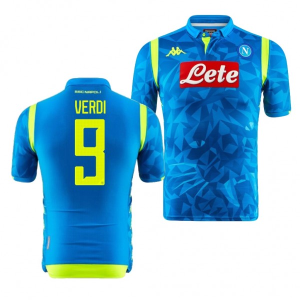 Men's Societa Sportiva Calcio Napoli Simone Verdi Champions League Sky Blue Jersey