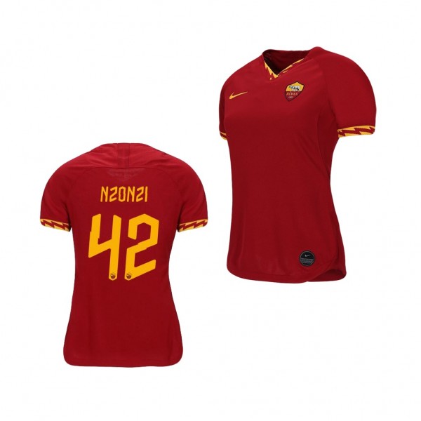 Men's AS Roma Steven Nzonzi 19-20 Red Home Jersey Discount