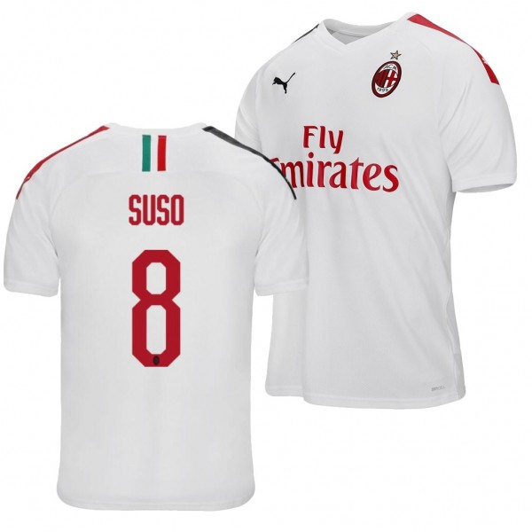 Men's AC Milan Suso Away Jersey 19-20 White