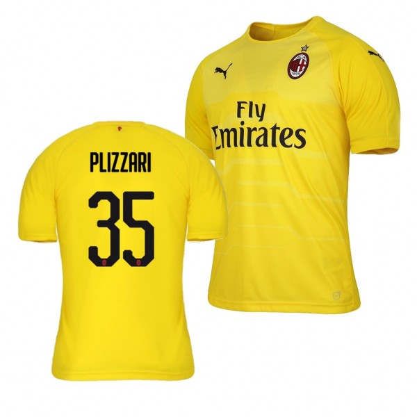 Men's AC Milan Alessandro Plizzari 18-19 Goalkeeper Official Yellow Jersey