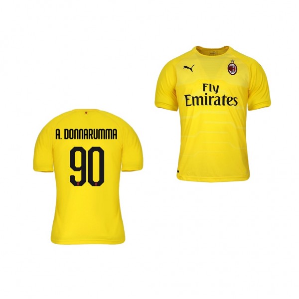Men's AC Milan Antonio Donnarumma 18-19 Goalkeeper Official Yellow Jersey For Cheap