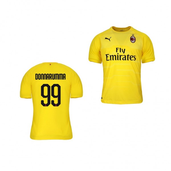 Men's AC Milan Gianluigi Donnarumma 18-19 Goalkeeper Official Yellow Jersey For Cheap