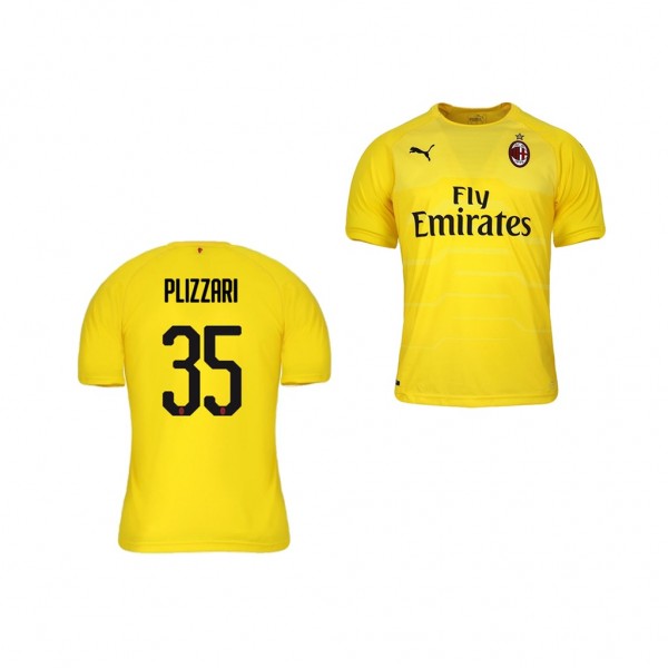 Men's AC Milan Alessandro Plizzari 18-19 Goalkeeper Official Yellow Jersey For Cheap